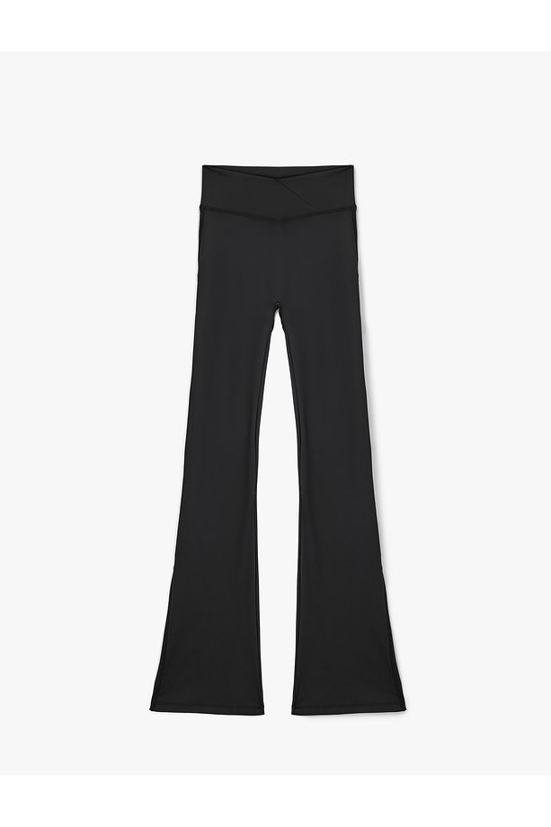 Yüksek Bel İspanyol Paça Slim Fit Spor Tayt - 3