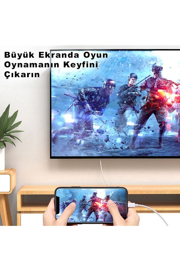 iPhone 11 12 13 14 Pro Max iPad 10.2 10.9 2 Mt Hdmi Görüntü Kablosu Ep-808H - 8