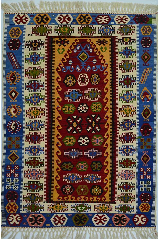 Hand-Woven Antique Superfine Rug in Wool Yarn 104X161 cm (1,67 m²)