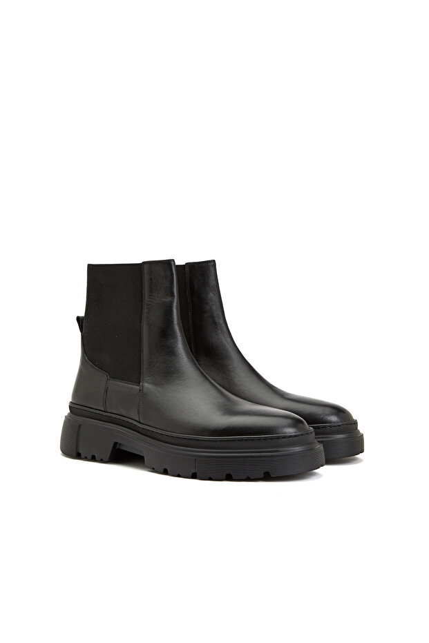 Siyah Erkek Deri Bot - 1