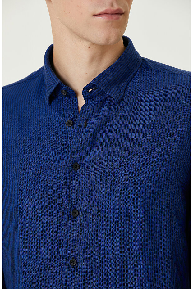 Saks Keten Gömlek - 6