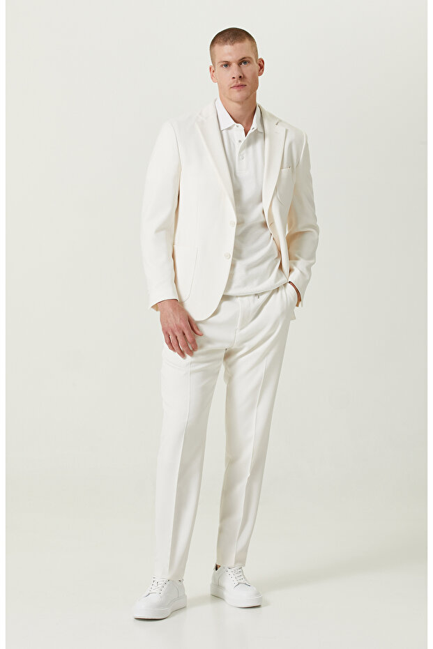 Ekru Örme Takım Elbise - 1