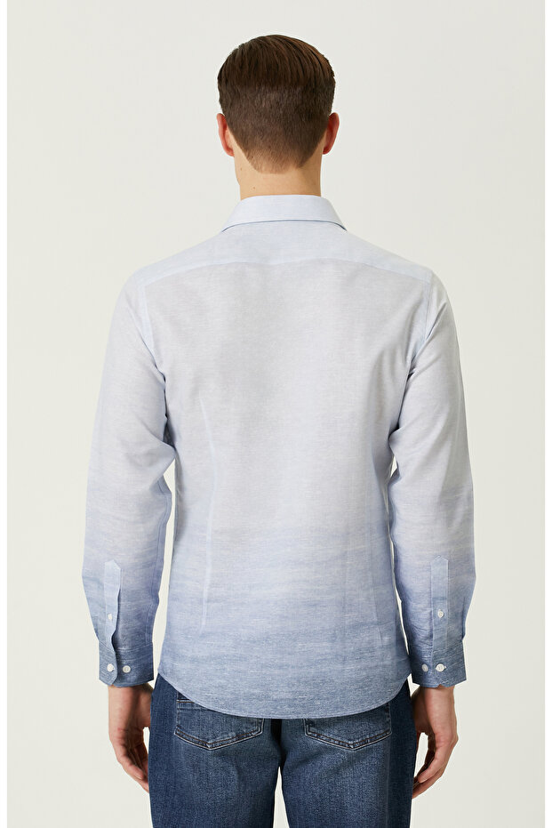 Mavi Degrade Gömlek - 5