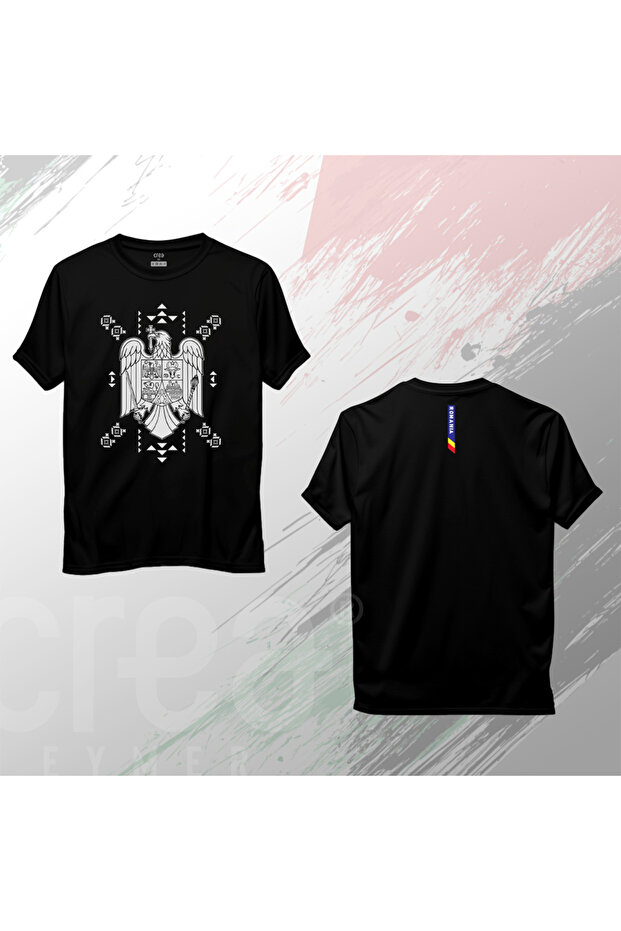 Romania Flag Imprim 100% Iseç % T-Shirt