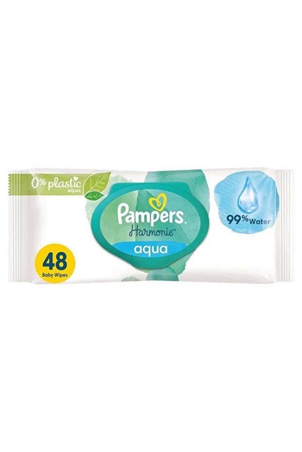 Pampers Harmonie - Aqua Pure 48 Sheets Single Organic Cotton Wet Towel Wipes