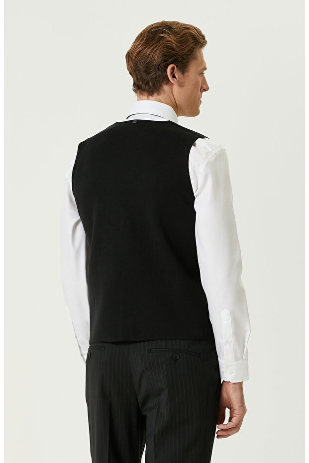 Siyah Triko Yelek - 5