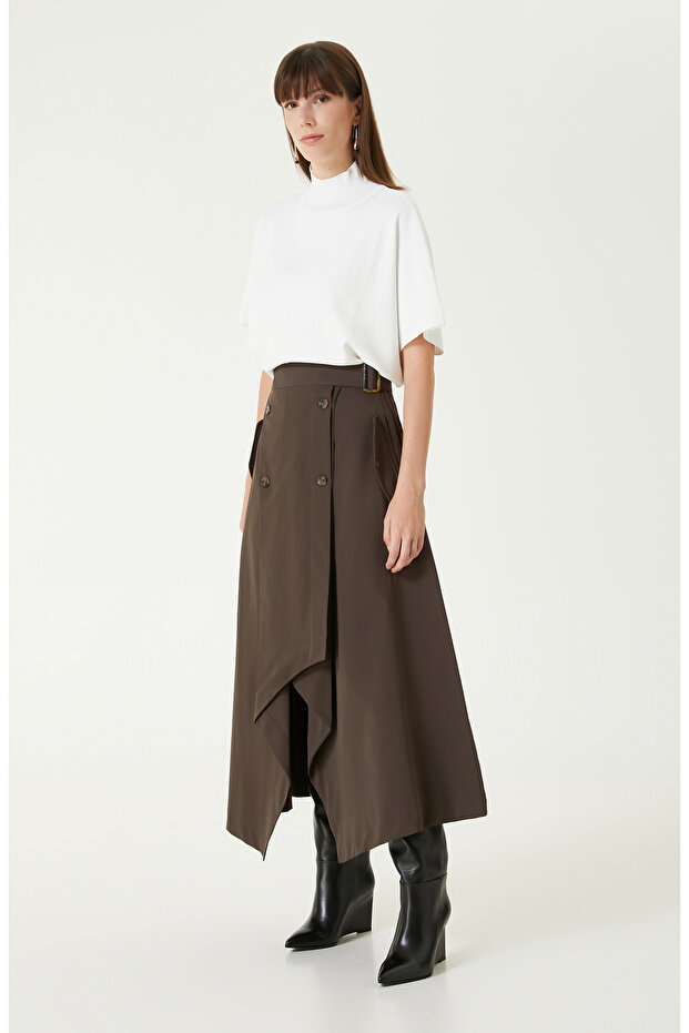 Kırık Beyaz Rahat Kalıp Basıc Triko Kazak - 3