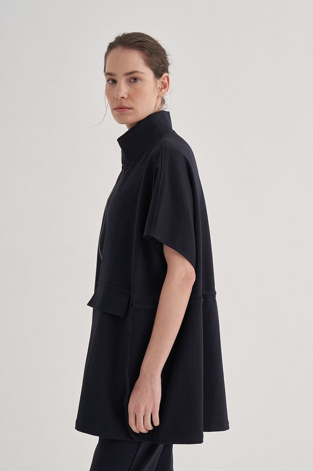 Kadın Çelik Örme Oversize Yelek Lacivert - 7