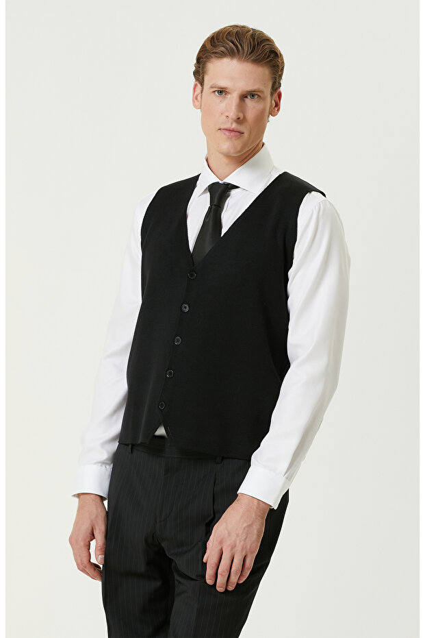 Siyah Triko Yelek - 3