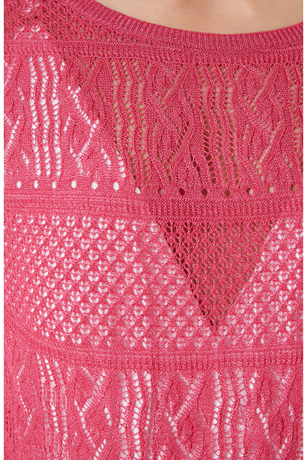 Fuşya Maksi Plaj Elbisesi - 5