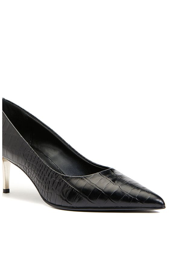 Siyah Deri Stiletto - 6