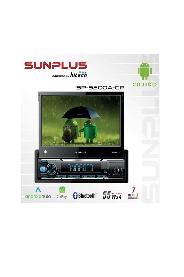 Hıtech SP-9200A-CP Androıd Indash Teyp 7 Inç 4X55 Watt Bluetooth Mirrorlink Kumanda - 1