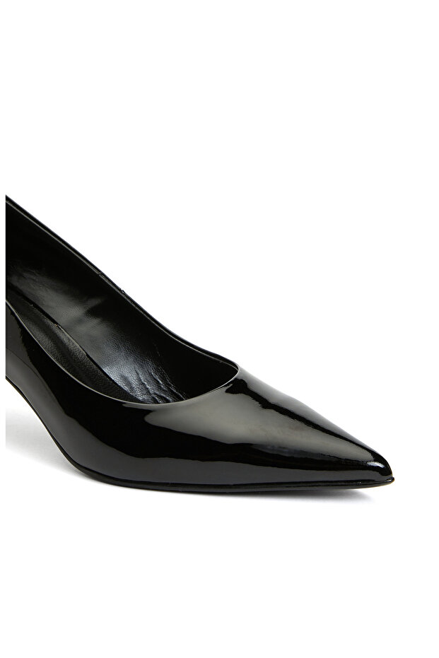 Siyah Deri Stiletto - 6