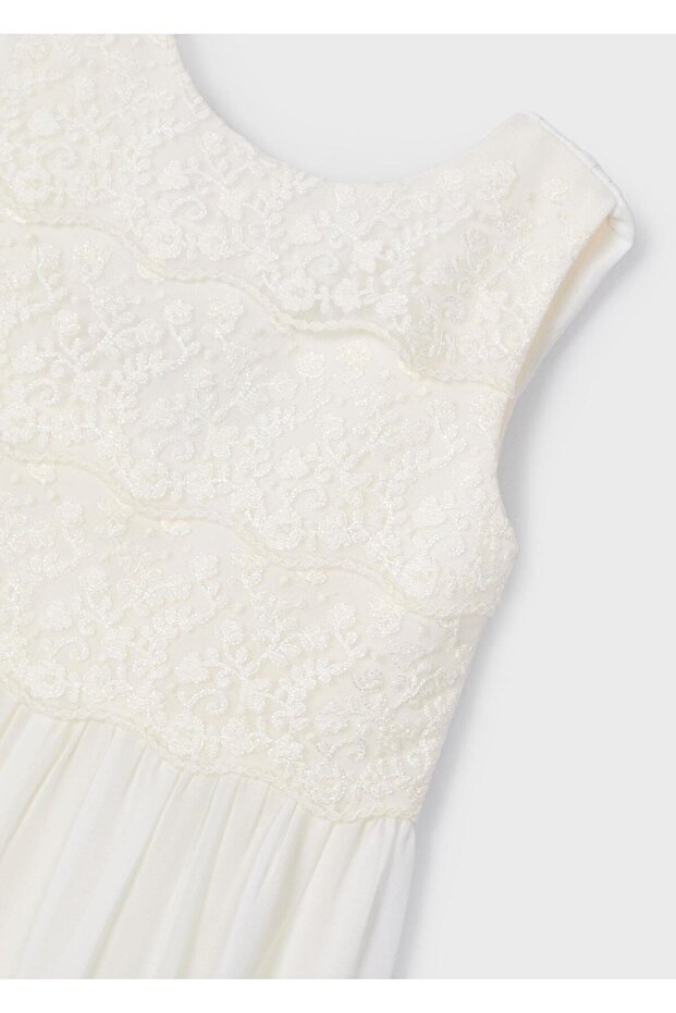 Üstü Dantelli Tulum - Ekru - 4