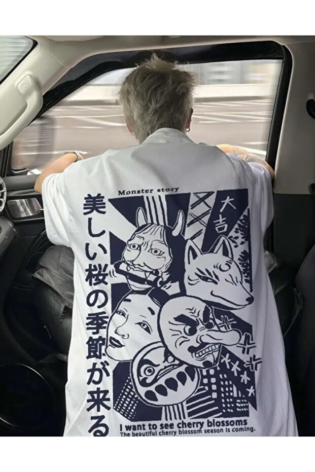 baskılı oversize unisex tişört