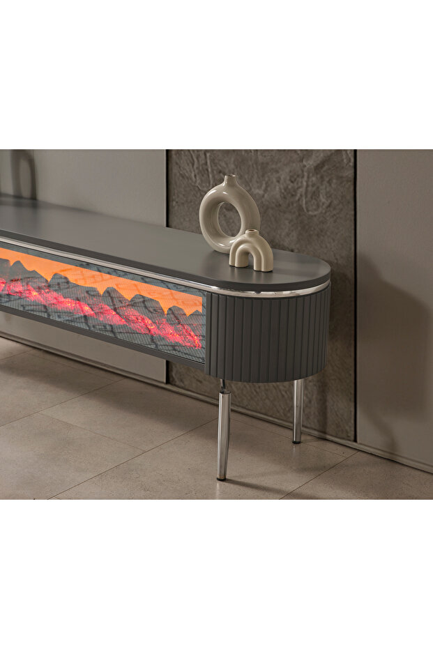 River tv ünite 1.70 komple şömine - 4