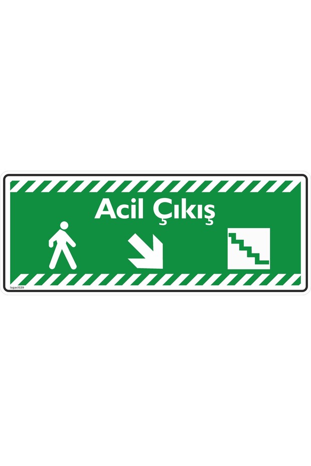 30X12 Cm/ 5 Pieces Phosphorescent Composite/Emergency Exit Stair Right down Arrow