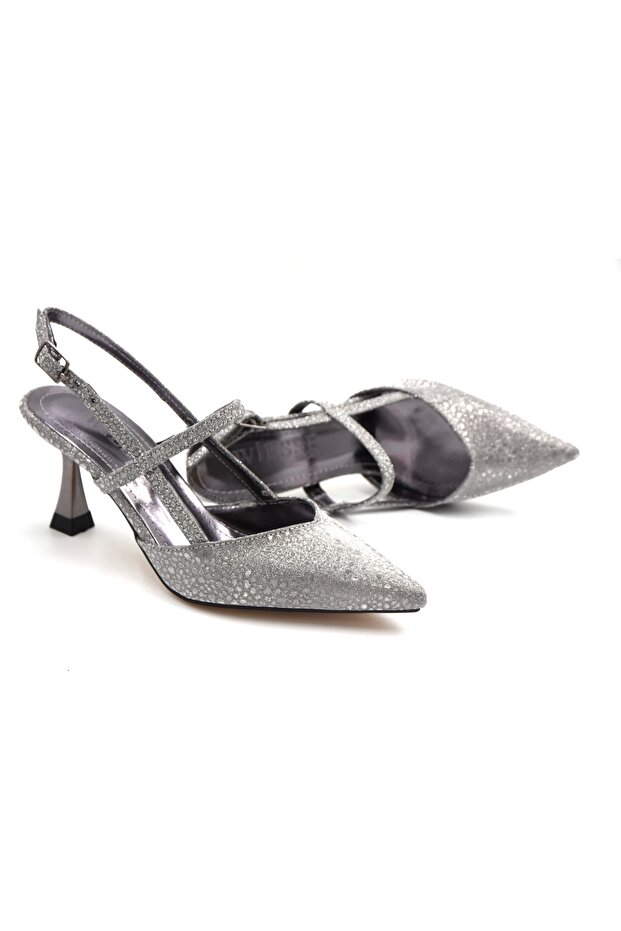 Kindep Wiesse Toe - Closed Back Open Heels Platinum Women's Shoes