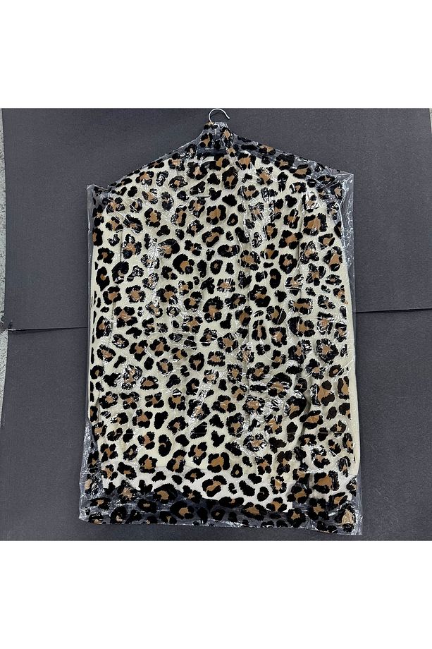 Askılı Elbise Poşeti,Naylon Poşet,Kuru temizleme Poşet-Leopar Desenli 60x90cm-15 Adet - 1