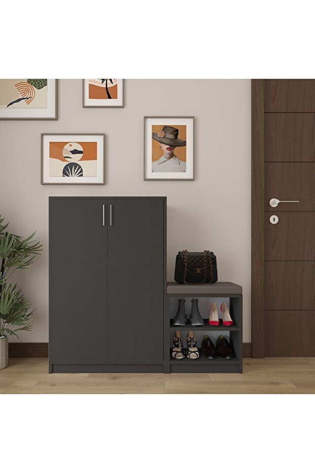 %100 MDFLAM Antrasit Ayakkabılık A-28 - 1