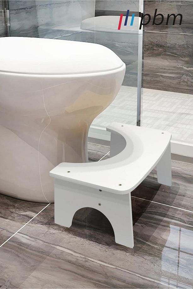 Yetişkinler için MDF Tuvalet Taburesi, Kaymaz Sağlam Banyo Tuvalet Klozet Taburesi - 6