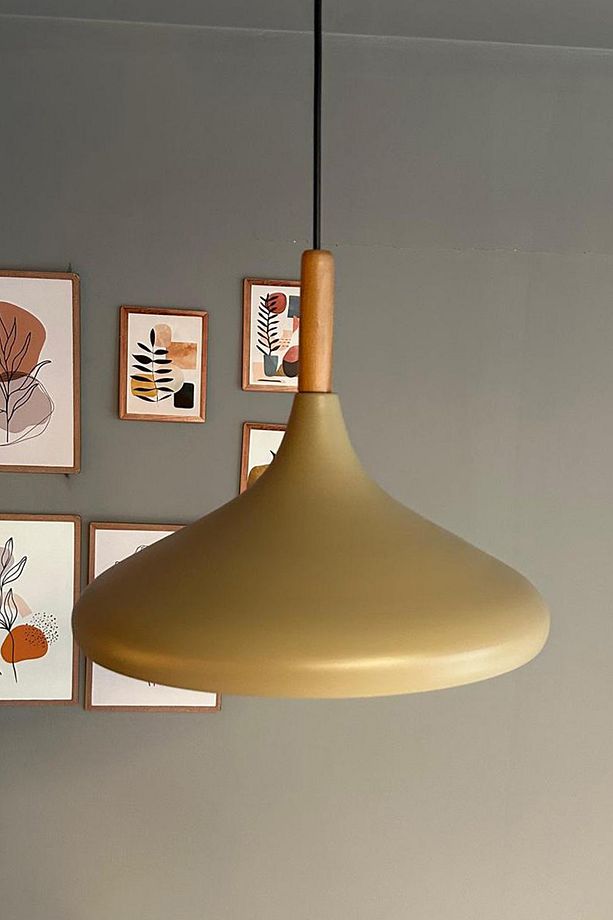Bej Champion Ahşap Tekli Avize Sarkıt Salon Mutfak Cafe Butik Lamba Aydınlatma Avizeler - 4