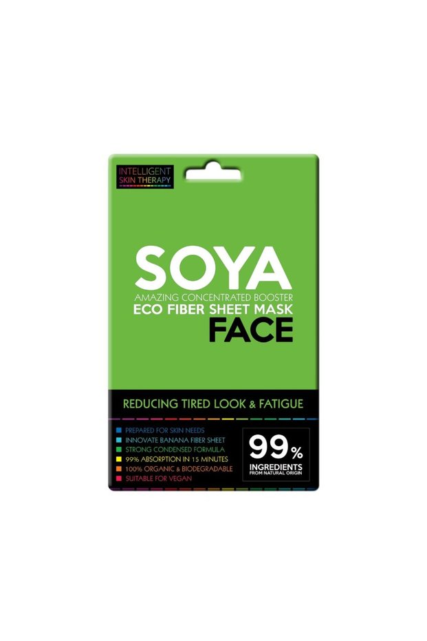 Reducing Tired Look & Fatigue Eco Fiber Sheet Mask Face Soya - 2 pcs + 1 FREE
