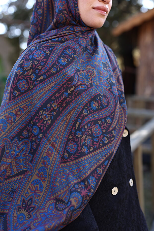 شال حريري من القطن بنمط إيترو - 2