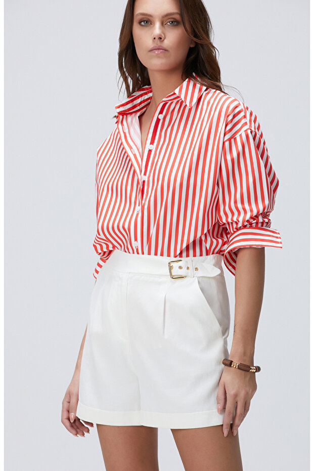 Kırmızı Çizgili Gömlek - 4
