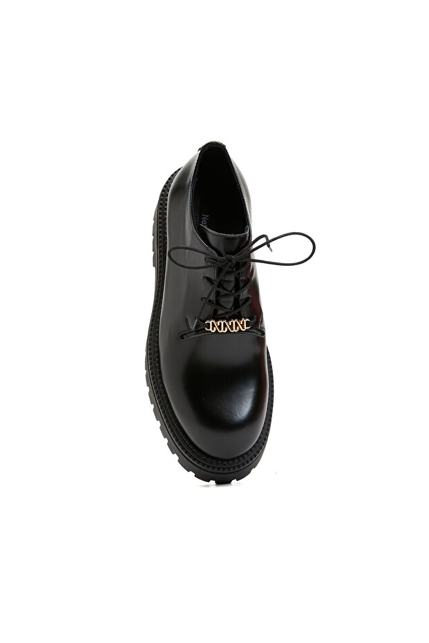 Siyah Kadın Deri Ayakkabı - 4