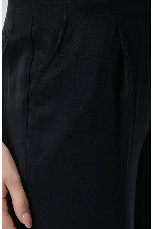 Siyah Cupro Pantolon - 5