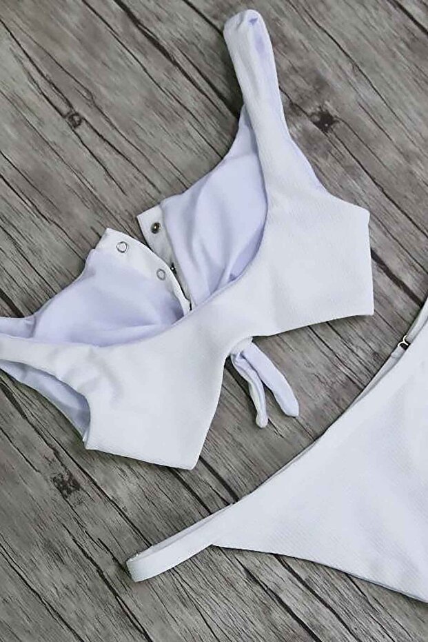 White Snap Bikini Top - 4