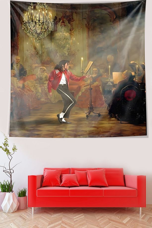 Michael Jackson Sanatsal Leke Tutmaz Kumaş Duvar Örtüsü Duvar Halısı Tapestry - 2