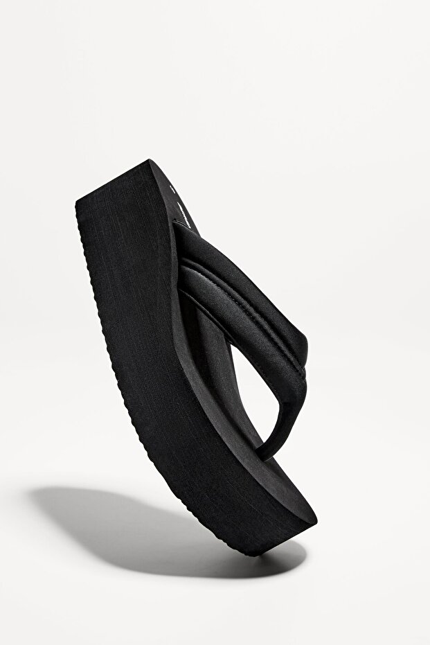 Kapitone platform sandalet - 6