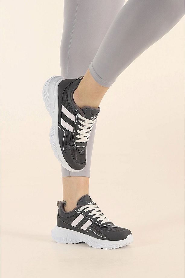Kadın Yüksek Taban 4 CM Yazlık Fileli Hafif Rahat Taban Sneaker Kalın Taban Spor Ayakkabı - 3