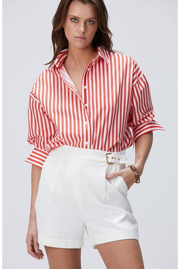 Kırmızı Çizgili Gömlek - 3