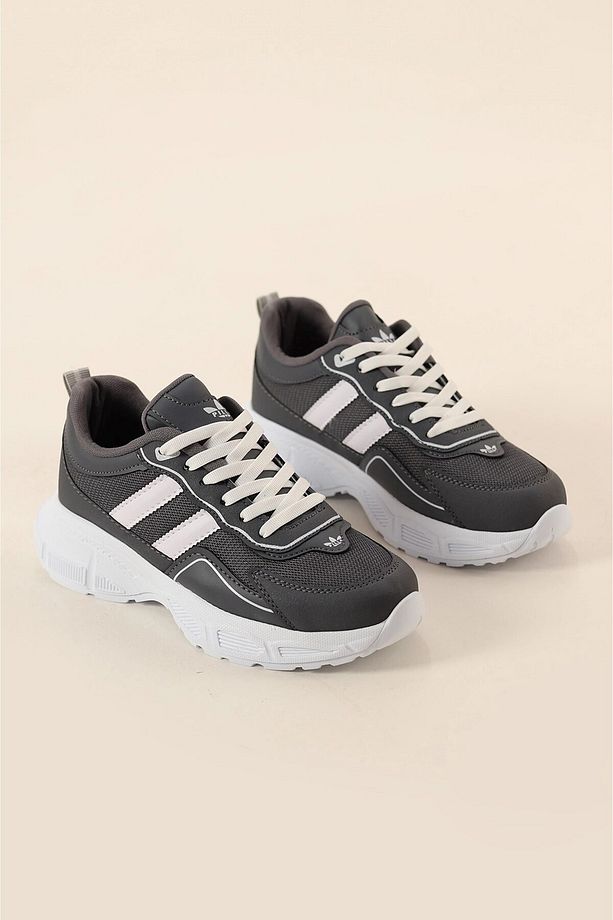 Kadın Yüksek Taban 4 CM Yazlık Fileli Hafif Rahat Taban Sneaker Kalın Taban Spor Ayakkabı - 4