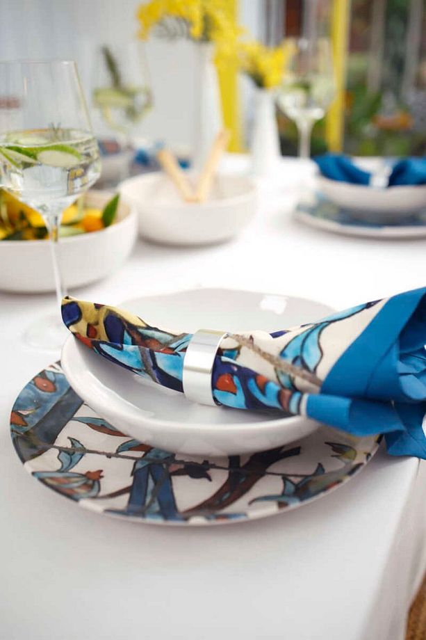 Sade Çini 4lü Servis Tabağı Seti - 25 Cm - 2
