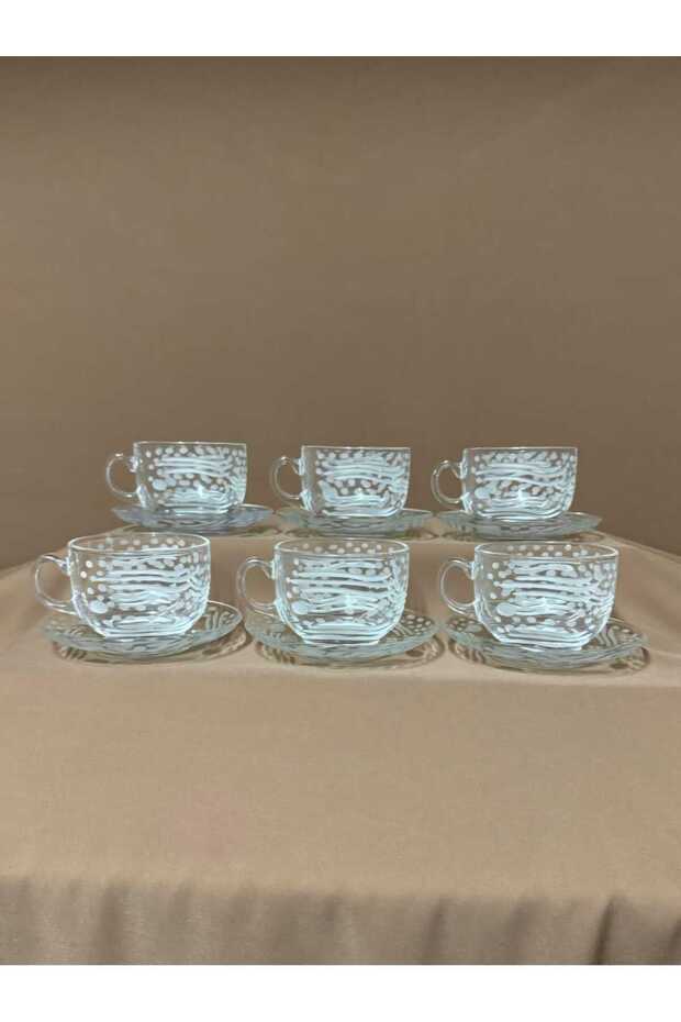 12 Pcs Handmade - Glass Tea & Coffee Cup Set