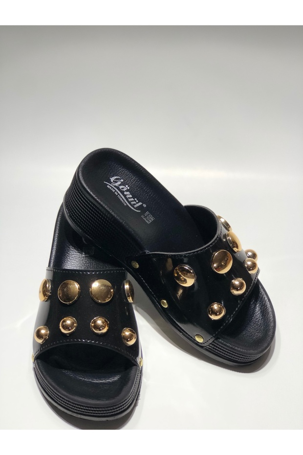 Taşlı Terlik Yüksek Topuk - 2