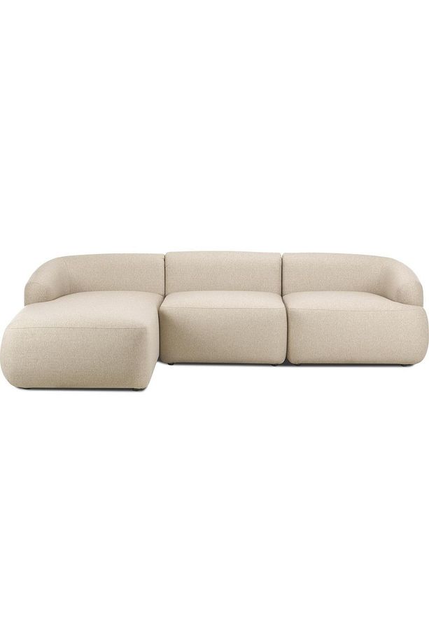 Mode Togg Soft Sol Köşe Koltuk Takımı 3 Modül 05 Bej Keten Kumaş Işbir Sünger (DAİRENİZE TESLİM) - 2