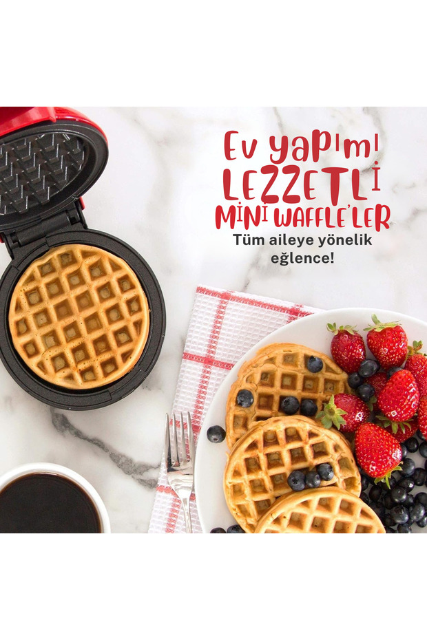 Mini Yapışmaz Waffle Makinesi, Hızlı Isınan ve Kullanıcı Dostu - 2