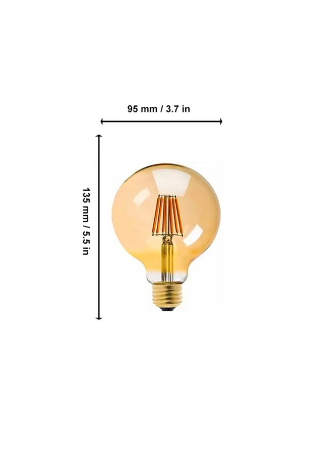 G125 Edison Dekoratif Rustik Led Ampul - Amber Cam - Tasarruflu Led Aydınlatma - 2