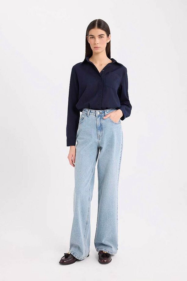 Regular Fit Basic Düz Cepli Uzun Kollu Gömlek W7734az25sp - 2