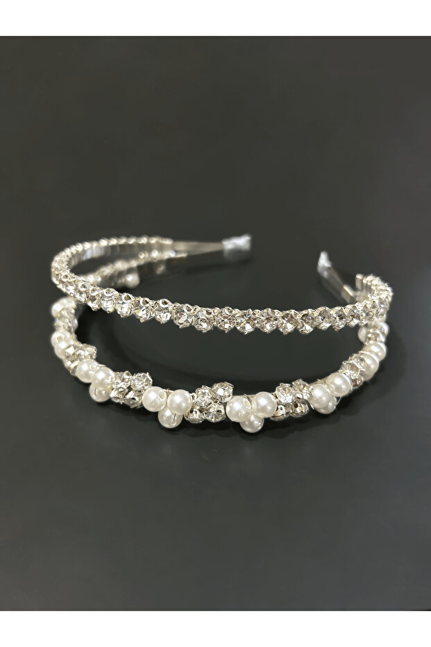 Silver Pearl & Zircon Stone Special Occasion Bridal Crown