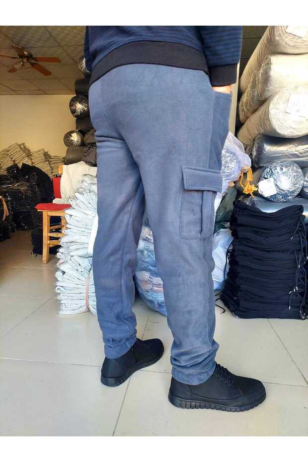 Kargo Cep Erkek Regular Fit Kışlık Polar Eşofman Altı - 8