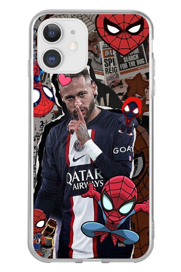 iPhone 11 Uyumlu Neymar PSG Şeffaf Silikon Kılıf - 1