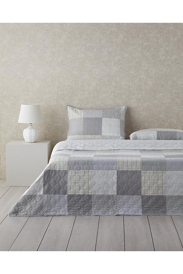 Gray Tetragon 160X220 cm Single Bedspread Set