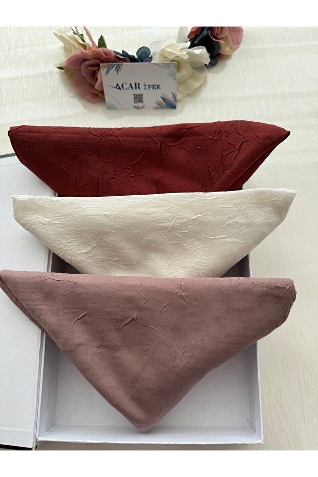 Bambu Kraş Eşarp Krem Renk - 4