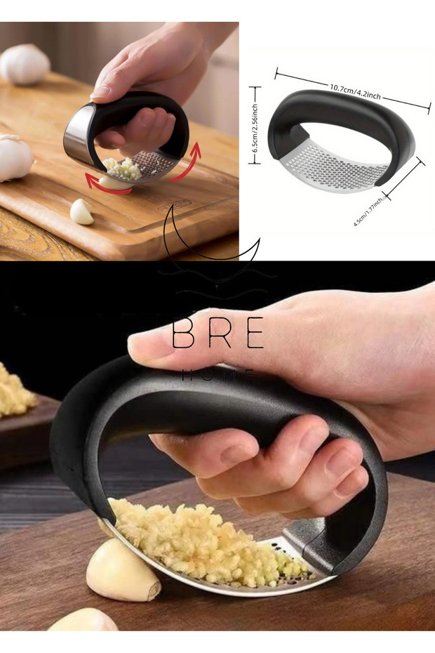 Stainless Steel Garlic Masher Press Ergonomic Handle